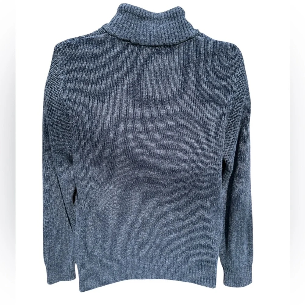 GH Bass & Co. Men's Pullover Sweater Size Medium Blue 1/4 Button Up Heavy Warm